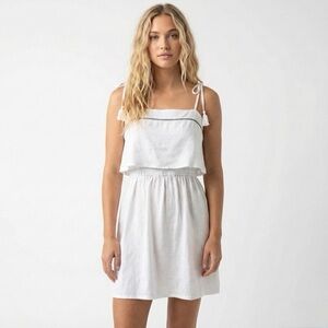 NWT SANCIA Cap Ferrat White Linen Embroidered Dress M Anthropologie Bridal Boho